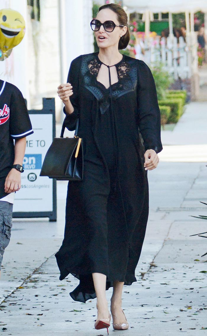 Angelina Jolie wearing kaftan